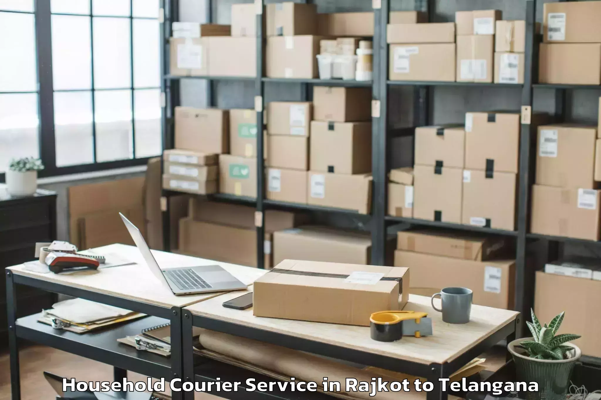 Easy Rajkot to Mancherial Household Courier Booking